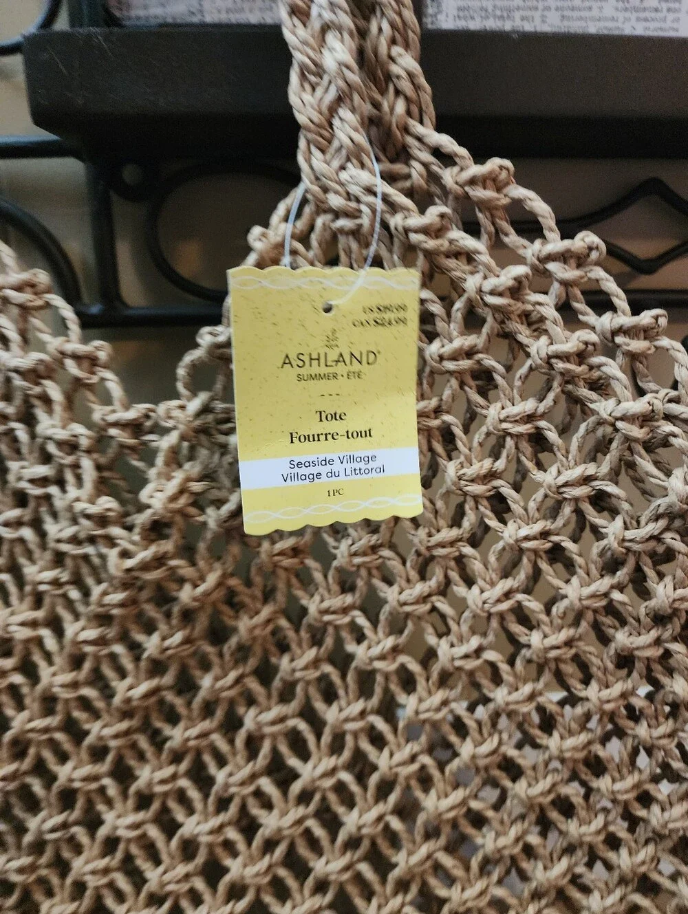 Woven Crochet Hobo Tote Bag in Natural Tan